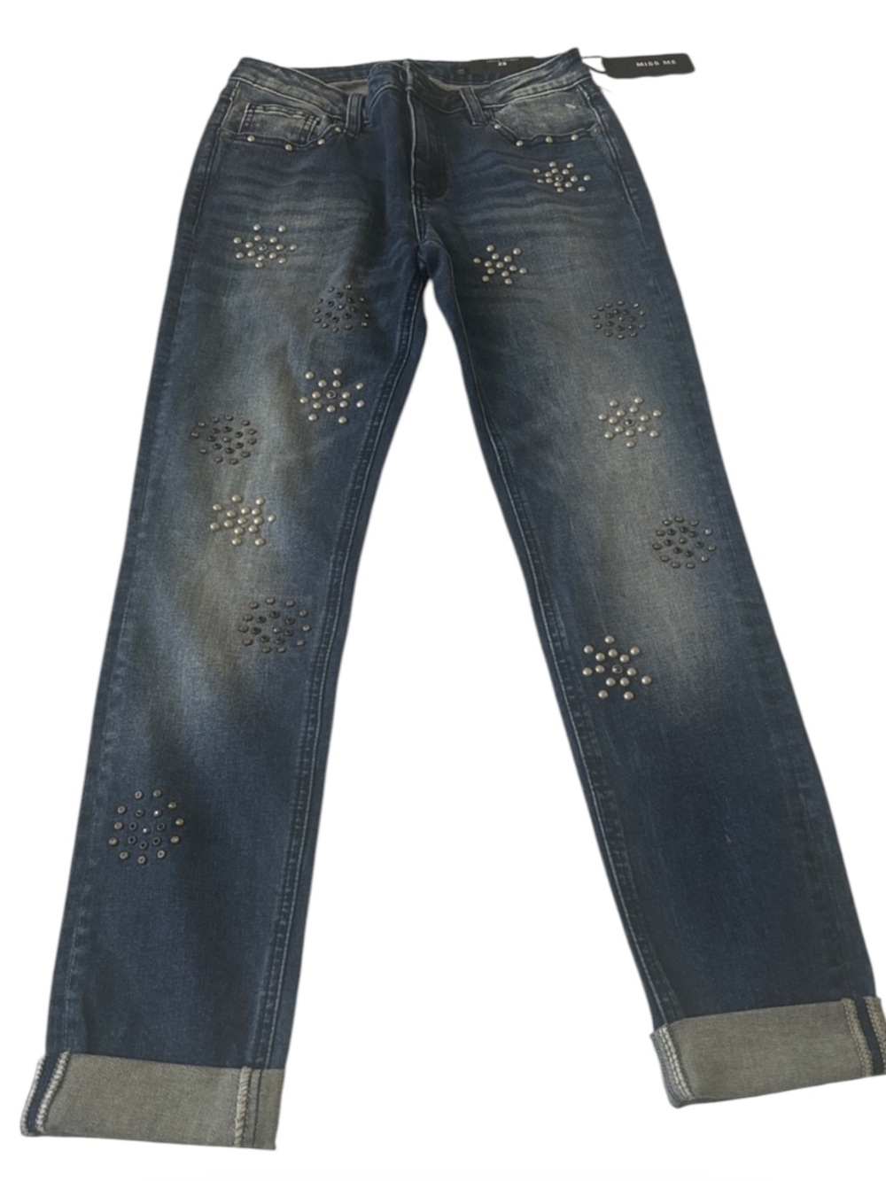 Miss Me Dark Blue Studded skinny Jeans